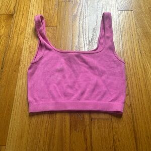 Zara Pink Ribbed Crop Top